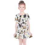 Cats, All, Collage, Cat Kids  Simple Cotton Dress