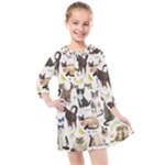 Cats, All, Collage, Cat Kids  Quarter Sleeve Shirt Dress