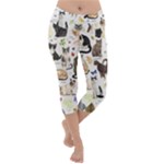 Cats, All, Collage, Cat Lightweight Velour Capri Yoga Leggings