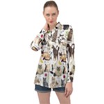 Cats, All, Collage, Cat Long Sleeve Satin Shirt