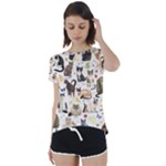 Cats, All, Collage, Cat Short Sleeve Open Back T-Shirt