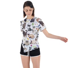 Asymmetrical Short Sleeve Sports T-Shirt 