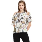 Cats, All, Collage, Cat One Shoulder Cut Out T-Shirt