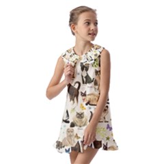 Kids  Pilgrim Collar Ruffle Hem Dress 