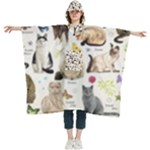 Cats, All, Collage, Cat Women s Hooded Rain Ponchos