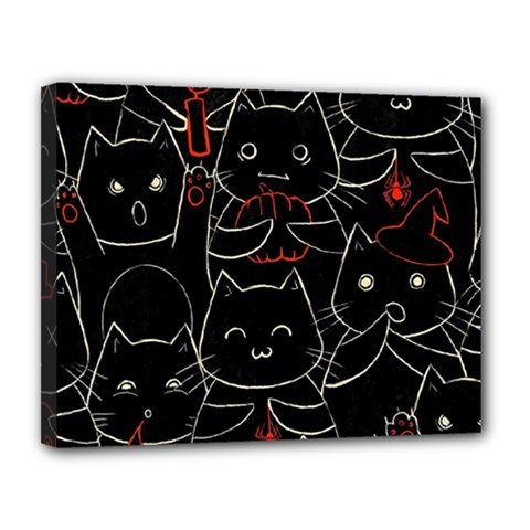 Catty Canvas 14  x 11  (Stretched) from ArtsNow.com