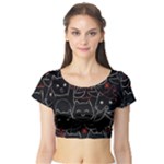 Catty Short Sleeve Crop Top