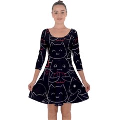 Quarter Sleeve Skater Dress 