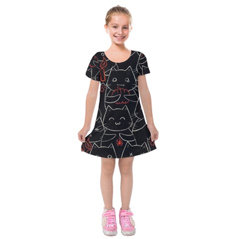 Catty Kids  Short Sleeve Velvet Dress from ArtsNow.com