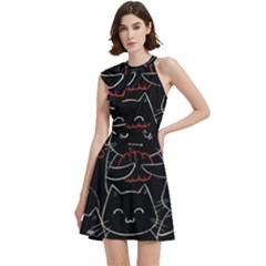 Cocktail Party Halter Sleeveless Dress With Pockets 