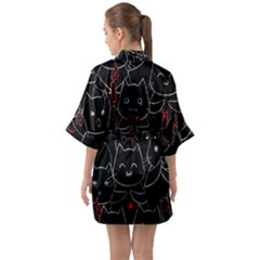 Half Sleeve Satin Kimono  