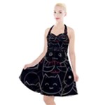 Catty Halter Party Swing Dress 