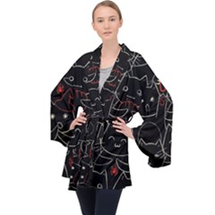 Long Sleeve Velvet Kimono  