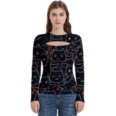 Catty Women s Cut Out Long Sleeve T