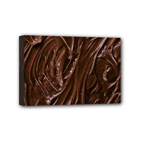 Chocolate Texture, Dark Chocolate Background Mini Canvas 6  x 4  (Stretched) from ArtsNow.com