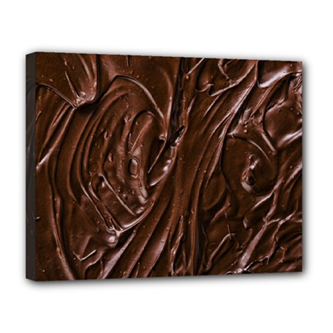 Chocolate Texture, Dark Chocolate Background Canvas 14  x 11  (Stretched) from ArtsNow.com