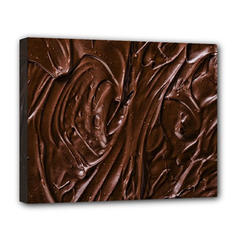 Chocolate Texture, Dark Chocolate Background Deluxe Canvas 20  x 16  (Stretched) from ArtsNow.com