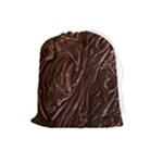 Chocolate Texture, Dark Chocolate Background Drawstring Pouch (Large)