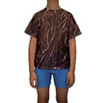 Chocolate Texture, Dark Chocolate Background Kids  Short Sleeve Swimwear