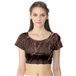 Chocolate Texture, Dark Chocolate Background Short Sleeve Crop Top