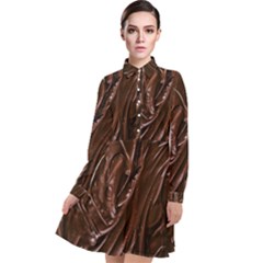 Long Sleeve Chiffon Shirt Dress 