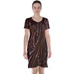 Chocolate Texture, Dark Chocolate Background Short Sleeve Nightdress