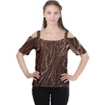 Chocolate Texture, Dark Chocolate Background Cutout Shoulder T-Shirt