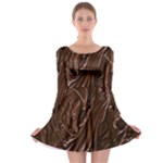 Chocolate Texture, Dark Chocolate Background Long Sleeve Skater Dress