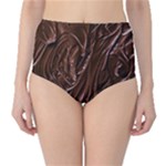 Chocolate Texture, Dark Chocolate Background Classic High-Waist Bikini Bottoms