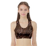 Chocolate Texture, Dark Chocolate Background Sports Bra with Border