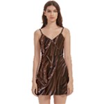 Chocolate Texture, Dark Chocolate Background Body Wrap Sleeveless V-Neck Mini Dress