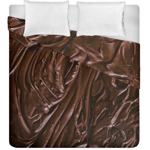 Chocolate Texture, Dark Chocolate Background Duvet Cover Double Side (King Size) from ArtsNow.com