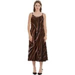 Chocolate Texture, Dark Chocolate Background Casual Spaghetti Strap Midi Dress