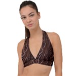 Chocolate Texture, Dark Chocolate Background Halter Plunge Bikini Top