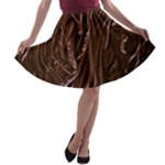 Chocolate Texture, Dark Chocolate Background A-line Skater Skirt