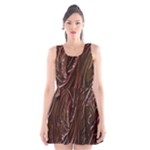 Chocolate Texture, Dark Chocolate Background Scoop Neck Skater Dress