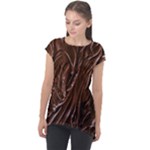 Chocolate Texture, Dark Chocolate Background Cap Sleeve High Low Top