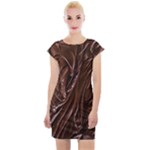 Chocolate Texture, Dark Chocolate Background Cap Sleeve Bodycon Dress