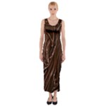 Chocolate Texture, Dark Chocolate Background Fitted Maxi Dress