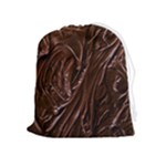 Chocolate Texture, Dark Chocolate Background Drawstring Pouch (XL)