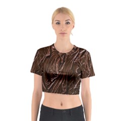 Chocolate Texture, Dark Chocolate Background Cotton Crop Top from ArtsNow.com