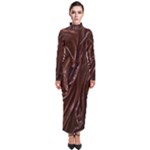 Chocolate Texture, Dark Chocolate Background Turtleneck Maxi Dress