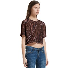 Women s Round Neck Short Sleeve Crop Top 