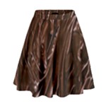 Chocolate Texture, Dark Chocolate Background High Waist Skirt