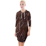 Chocolate Texture, Dark Chocolate Background Quarter Sleeve Hood Bodycon Dress