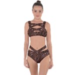 Chocolate Texture, Dark Chocolate Background Bandaged Up Bikini Set 