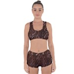 Chocolate Texture, Dark Chocolate Background Racerback Boyleg Bikini Set