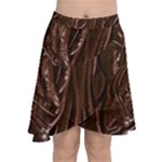 Chocolate Texture, Dark Chocolate Background Chiffon Wrap Front Skirt