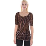 Chocolate Texture, Dark Chocolate Background Wide Neckline T-Shirt