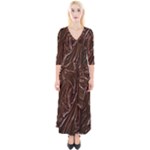 Chocolate Texture, Dark Chocolate Background Quarter Sleeve Wrap Maxi Dress